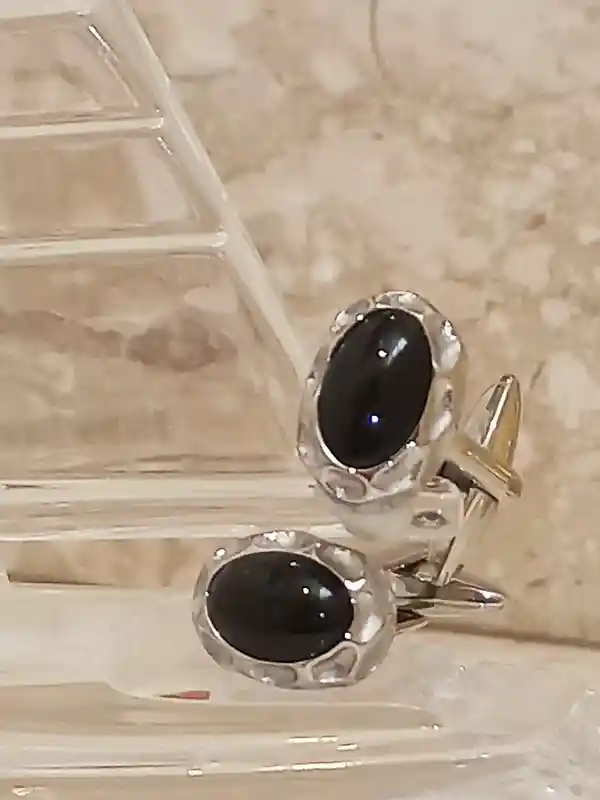 Black ONYX Cufflinks, SILVER Cufflink,GEM Cufflinks, Cuff links For Son,Groom Jewelry,Graduate Gift for him,Handmade Gift, Timeless Jewelry 