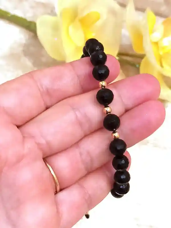 Unique Unisex Bracelet Gold Tourmaline,Graduation Gift,Grad Bracelet,Emf Protection Jewelry,SOLID 18k GOLD,Graduation Bracelet Jewelry Gifts 