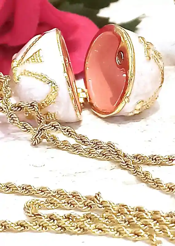 Designer Faberge-Style Egg Necklace Pendant Faberge Egg style Enamel egg Faberge Eggs Pendant + Bracelet Austrian Crystal 24k Christmas Mom gift 
