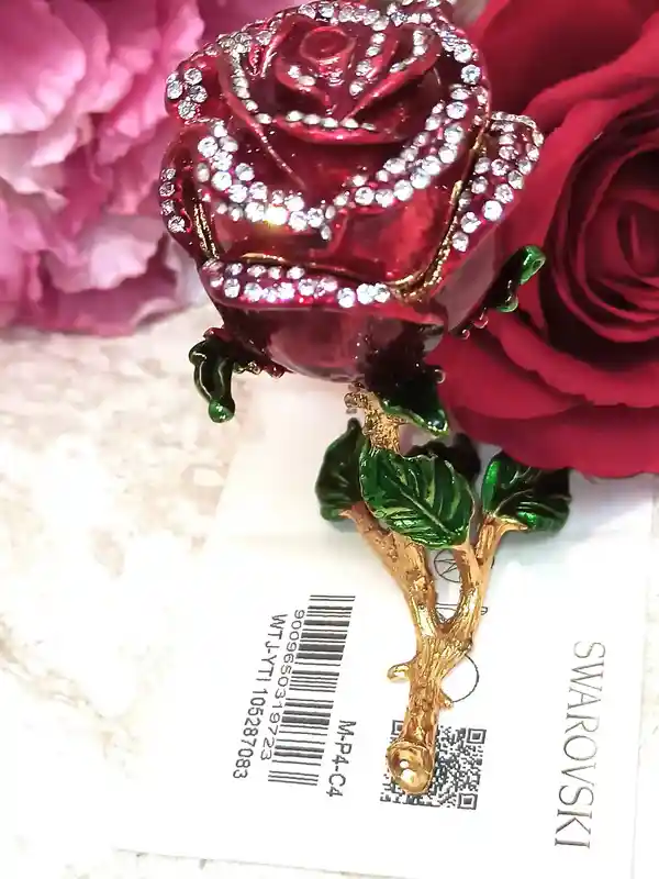 3pce, Luxury Engagement, 7ct, Gift for Bride to be from Sister, Faberge Egg,Roses Gift Box + Faberge Egg Pendant + Austrian Crystal Bracelet 