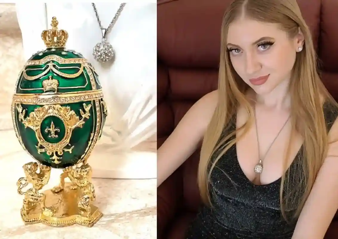Diamond Pendant Faberge Egg Pendant Necklace Style Fine Jewelry Faberge Necklace Diamond Jewelry Egg Fabergé Egg Anniversary Gifts for Her
