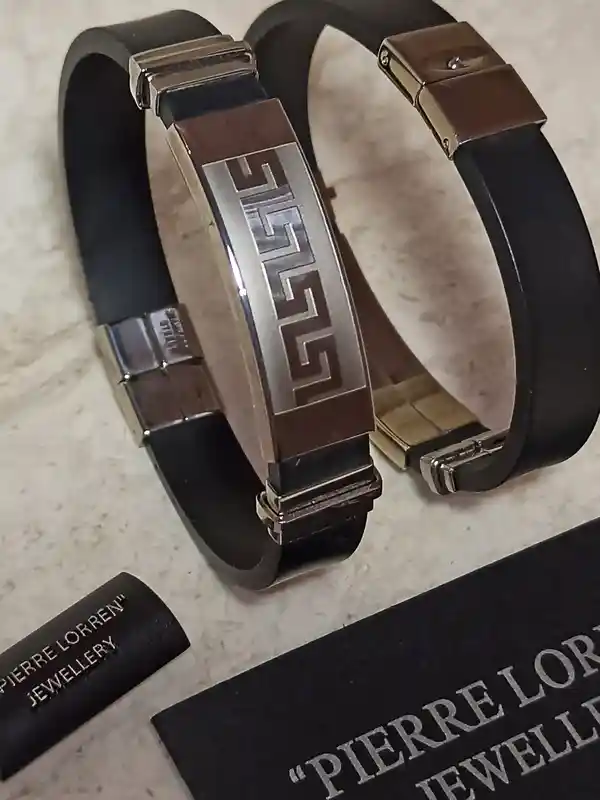 Men Bracelet Meander/Greek Key Art/Silver Ancient Greek Jewelry/Bijoux Grec Bracelet/Griechischen Armband/Men's Gift Silver Stainless Steel 
