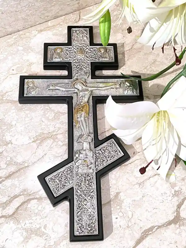 1990 Vintage ORIGINAL Mount Athos Russian Orthodox Cross Crucifix Byzantine Cross SOLID Sterling Silver Crucifix for Wall Cross Christian 