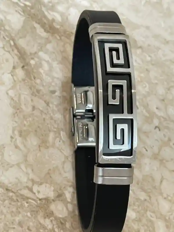 Designer Jewelry Men Bracelet Greek Key Bracelet Meander Bracelet Greek Jewellery Ancient Greece Handmade Eternity Bracelet 18k GOLD Silver 