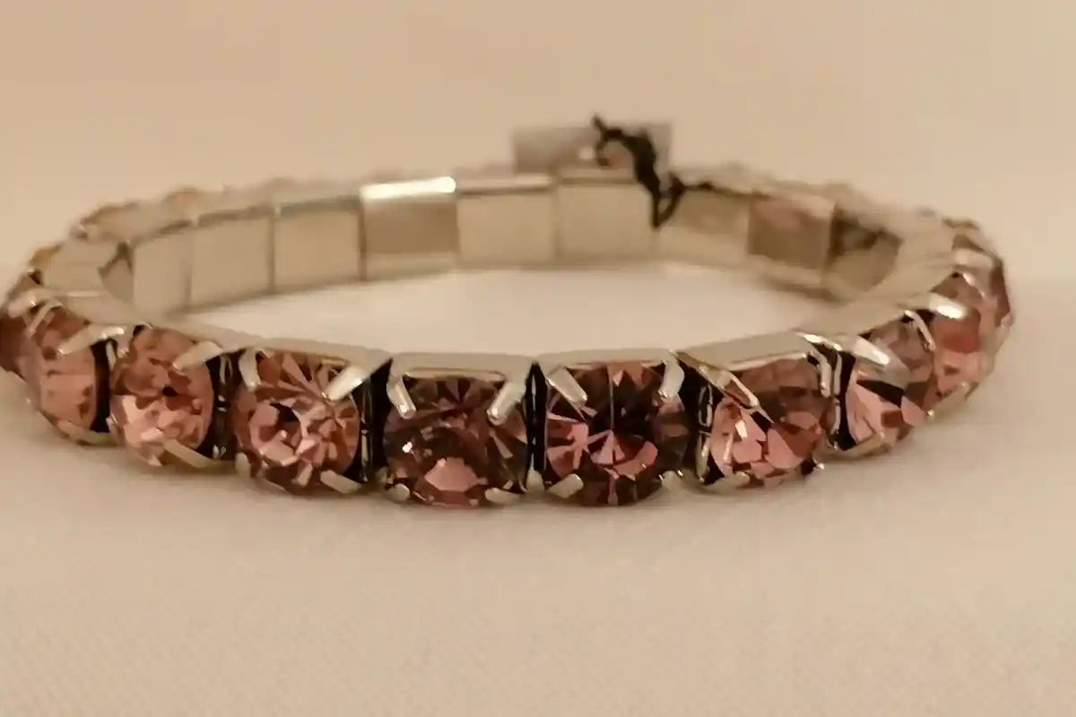 18k White Gold Pink Pink Tennis Bracelet 8mm Pink Bridesmaid Jewelry gift for her Pink Topaz Jewelry Bracelet for Girls Graduation Handmade 