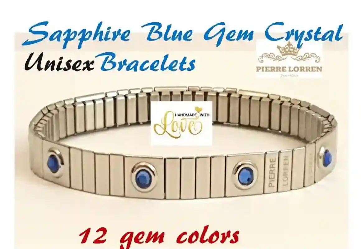 Unisex Silver Sapphire bracelet /Couples Bracelet Gift/Father Daughter Bracelet/His her Bracelet/Bracelet for best friends/His Hers Bracelet 