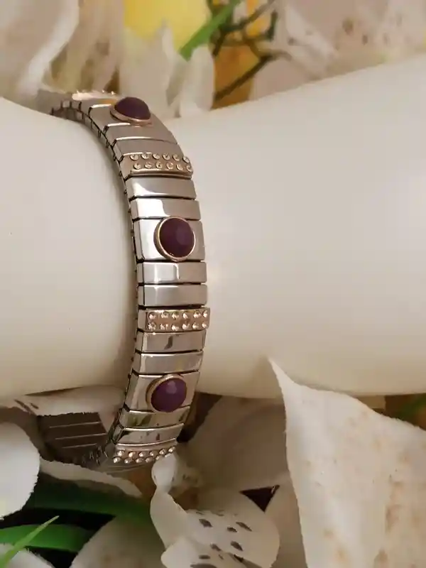 Amethyst Jewelry/ Amethyst Bracelet/Purple Stone Bracelet/ Silver Bracelet Women/Flex Bracelet/ 7th Anniversary Gift/Birthday Gift for Women 