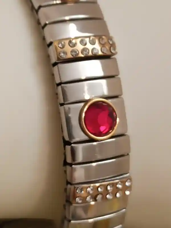 Genuine Ruby Crystal Bracelet / Silver Bangle Bracelet for Women/ July Birthstone/ Mothers Jewelry / HANDMADE Gemstone Jewelry/ New Mom Gift 
