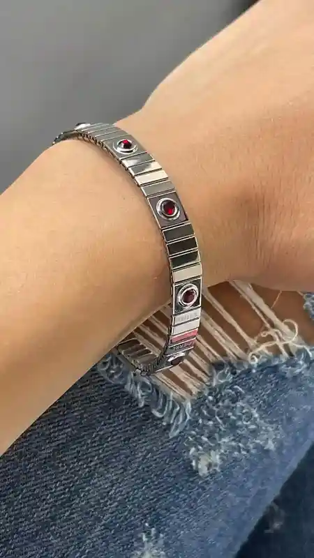 18k White GOLD 79.2ct SWAROVSKI Blue Topaz Bracelet/8mm Tennis Bracelet for women/Jewelry Gift for Her/Large Tennis Bracelet/Sister bracelet 