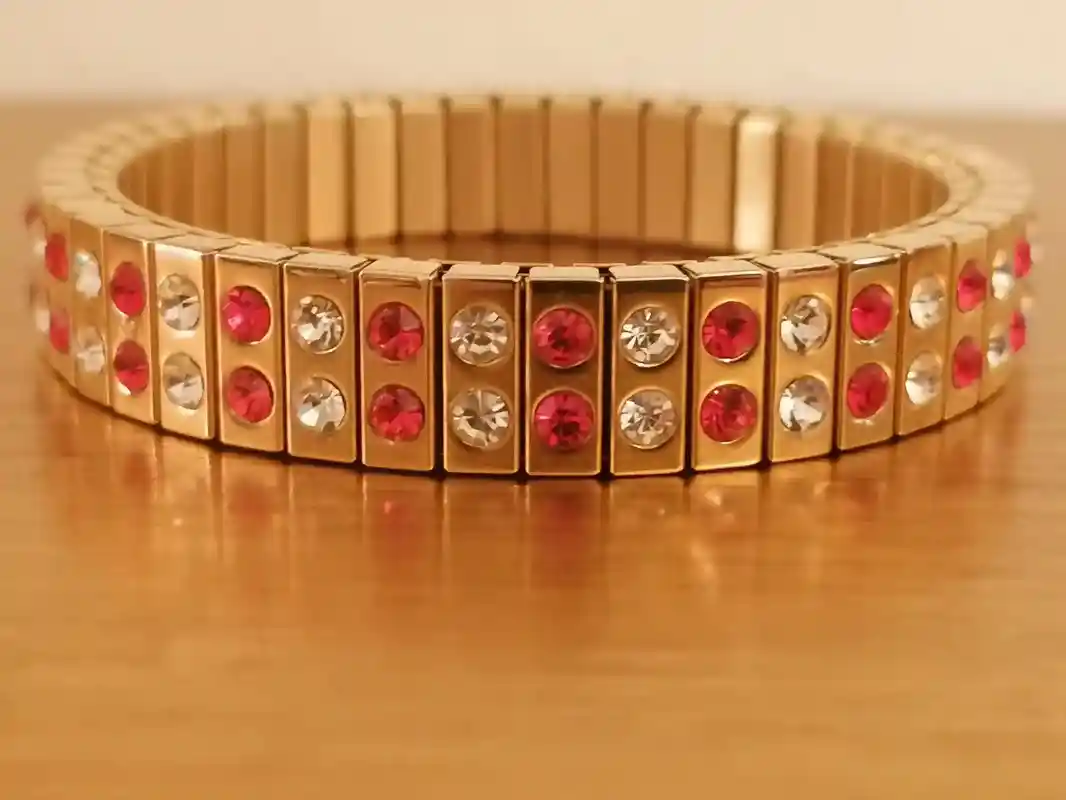 Ladies Bracelet WEDDING gift ideas BRIDAL bangle GOLD diamond Stretch Swarovski Crystal bracelet 24K Gold Evening Formal Womens Jewelry Gift 