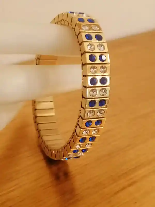 Ladies Bracelet WEDDING gift ideas BRIDAL bangle GOLD diamond Stretch Swarovski Crystal bracelet 24K Gold Evening Formal Womens Jewelry Gift 