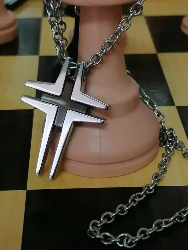 CROSS pendant Men /Christian Jewelry for men Gift idea for husband HANDMADE Onyx Cross for him /Solid SURGICAL Stainless steel Cross 31gram 