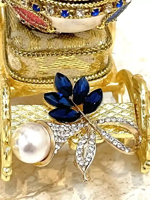 1994 One of A KIND Pearl Clam Imperial Faberge-Style Egg MUSIC Box 30th Wedding Anniversary gift for wife Faberge style Egg Mother New Beginnings 