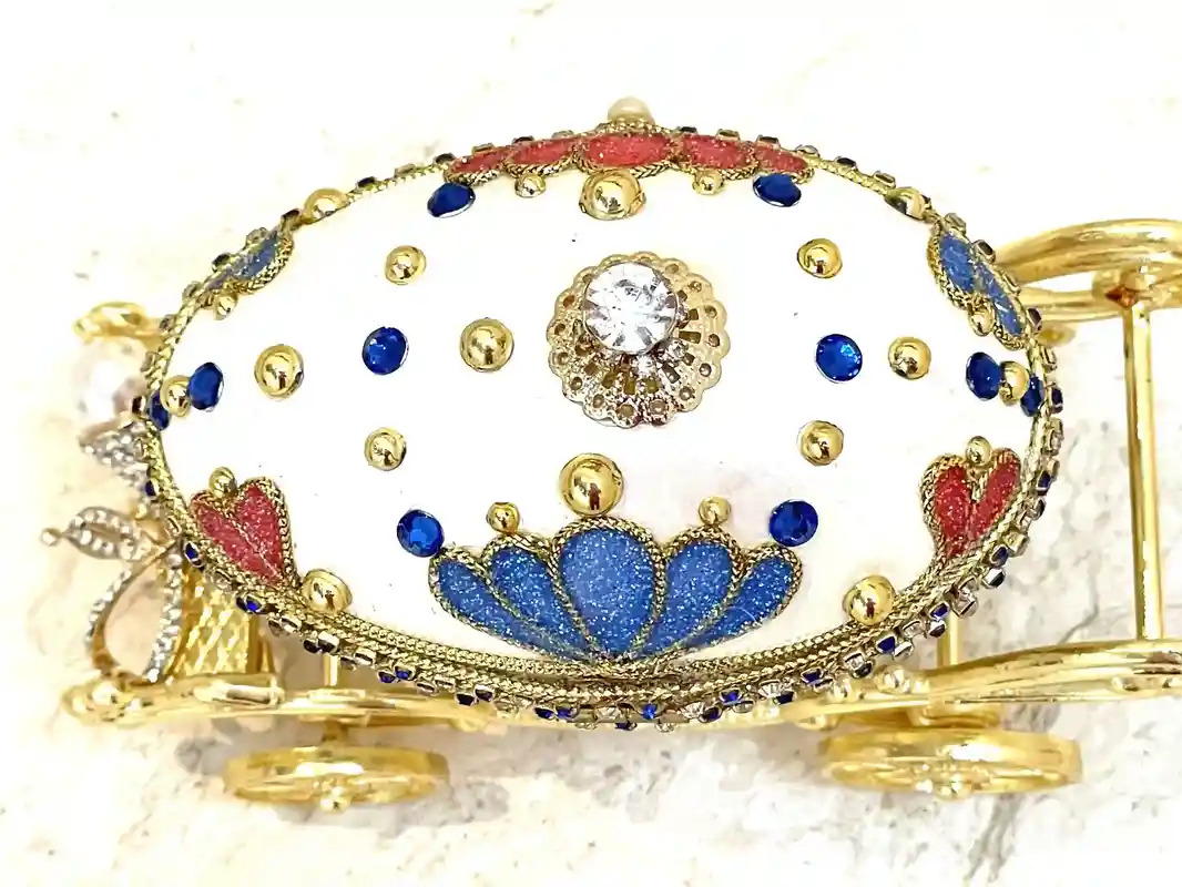 1994 One of A KIND Pearl Clam Imperial Faberge-Style Egg MUSIC Box 30th Wedding Anniversary gift for wife Faberge style Egg Mother New Beginnings 