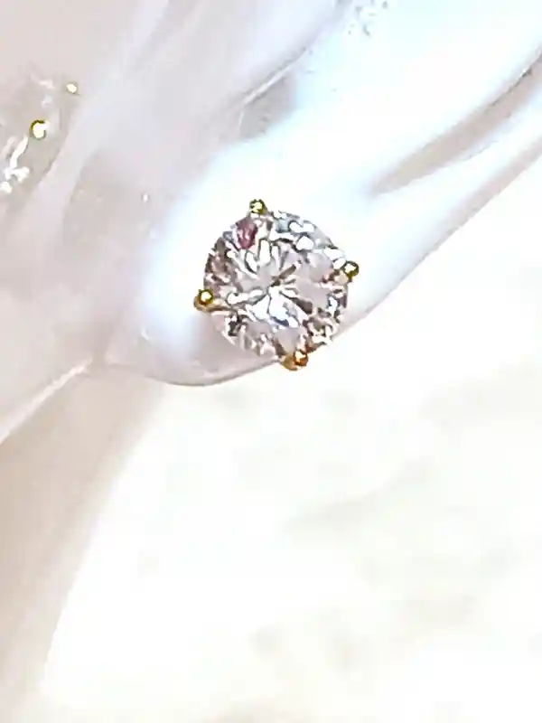 2ct, Diamond Stud Earrings, SOLID 18K GOLD Earrings, Wedding Stud Earrings for Bride, Yellow Gold Diamond Stud Earrings, Valentine Wife Gift 