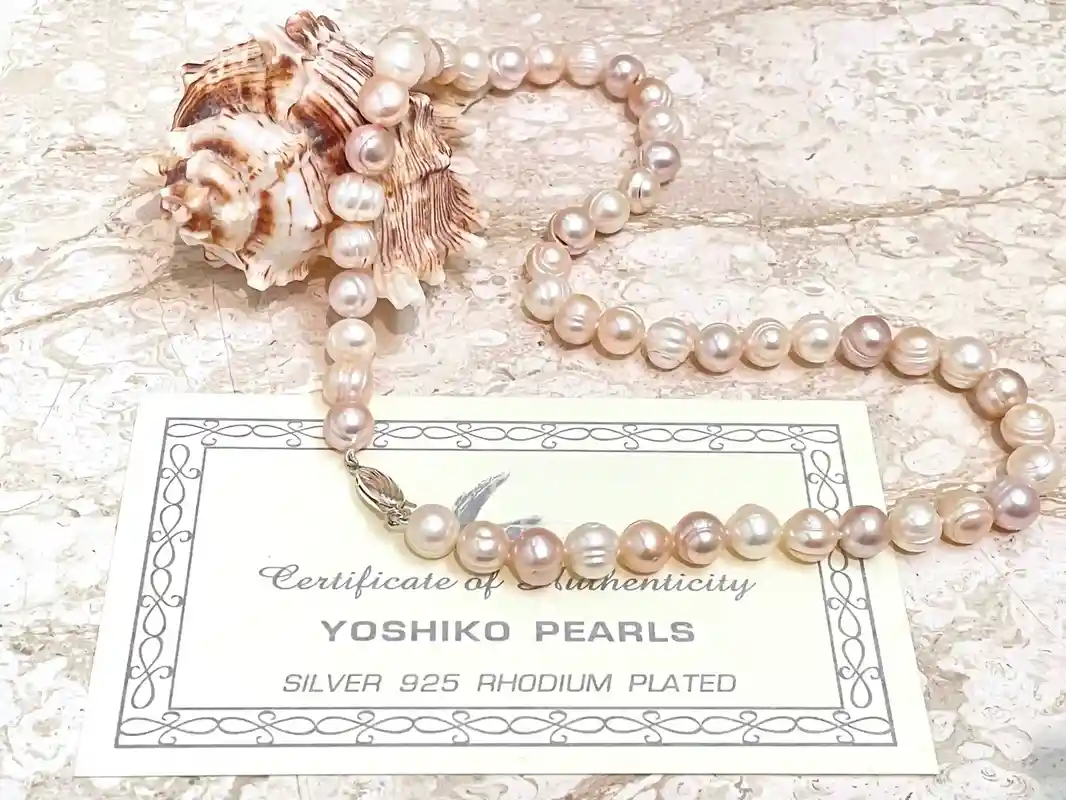 Japanese Akoya Pearl Necklace -Luxury Baroque Natural Pearl - Multi Colored Pearl Necklace - Cultured Pearl Necklace - Akoya Pearl Necklace 