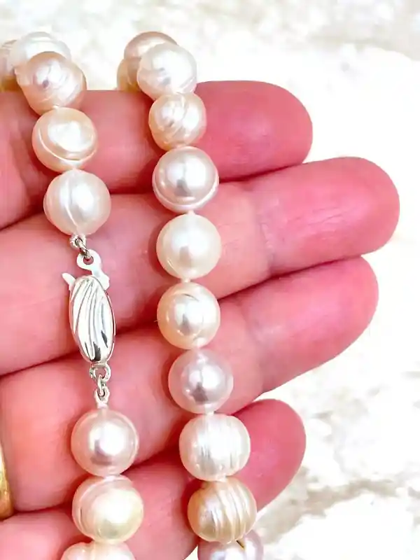 Japanese Akoya Pearl Necklace -Luxury Baroque Natural Pearl - Multi Colored Pearl Necklace - Cultured Pearl Necklace - Akoya Pearl Necklace 