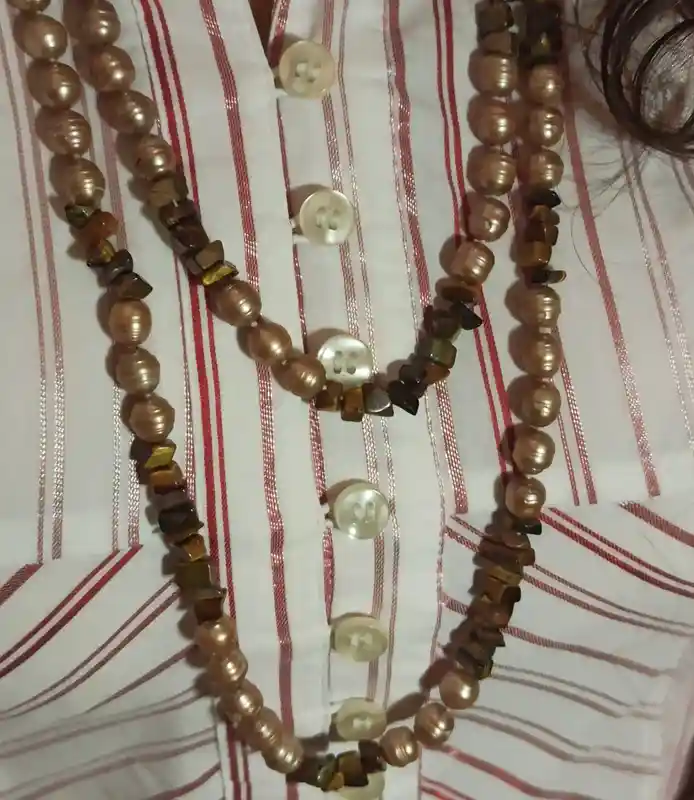 Tan Necklaces for women Genuine Pearl/Freshwater AAA Pearl Necklace Extra long/Butterscoth Freshwater Pearl Necklace Handstrung Jewelry Gift 