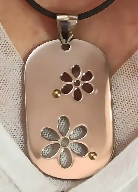 GREEK SILVER Flower Necklace Pendant/24kt Gold Flower Jewelry for women/Modern Necklace Pendant/HANDMADE Necklace Pendant/Forget me Not gift 