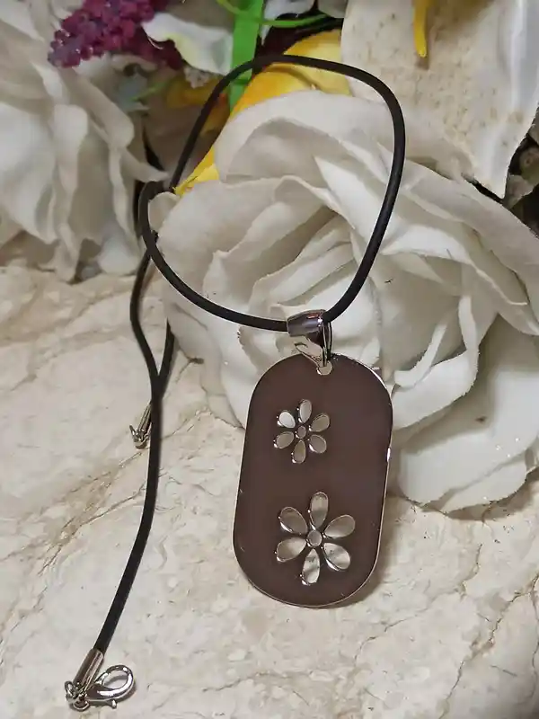 GREEK SILVER Flower Necklace Pendant/24kt Gold Flower Jewelry for women/Modern Necklace Pendant/HANDMADE Necklace Pendant/Forget me Not gift 