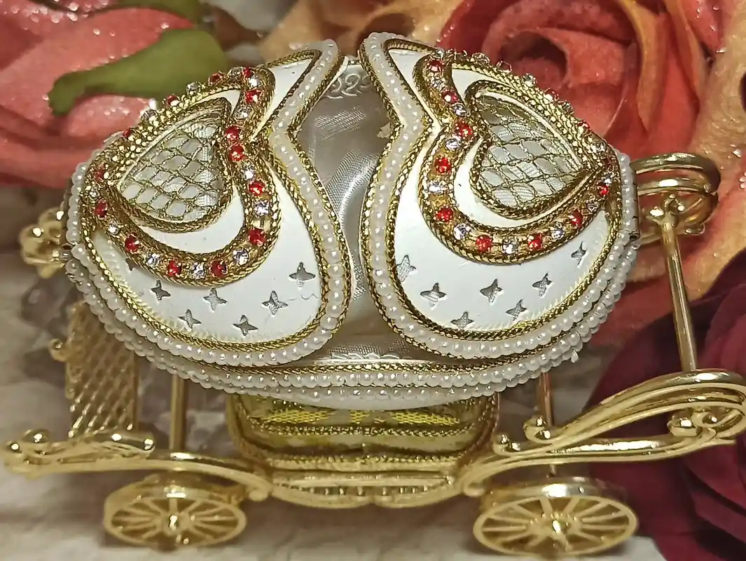 Faberge egg Musical Jewelry Box 24k GOLD REAL Egg HANDCARVED Faberge Egg Gift for mum Unique wedding gift Wife Anniversary Best mom gift 