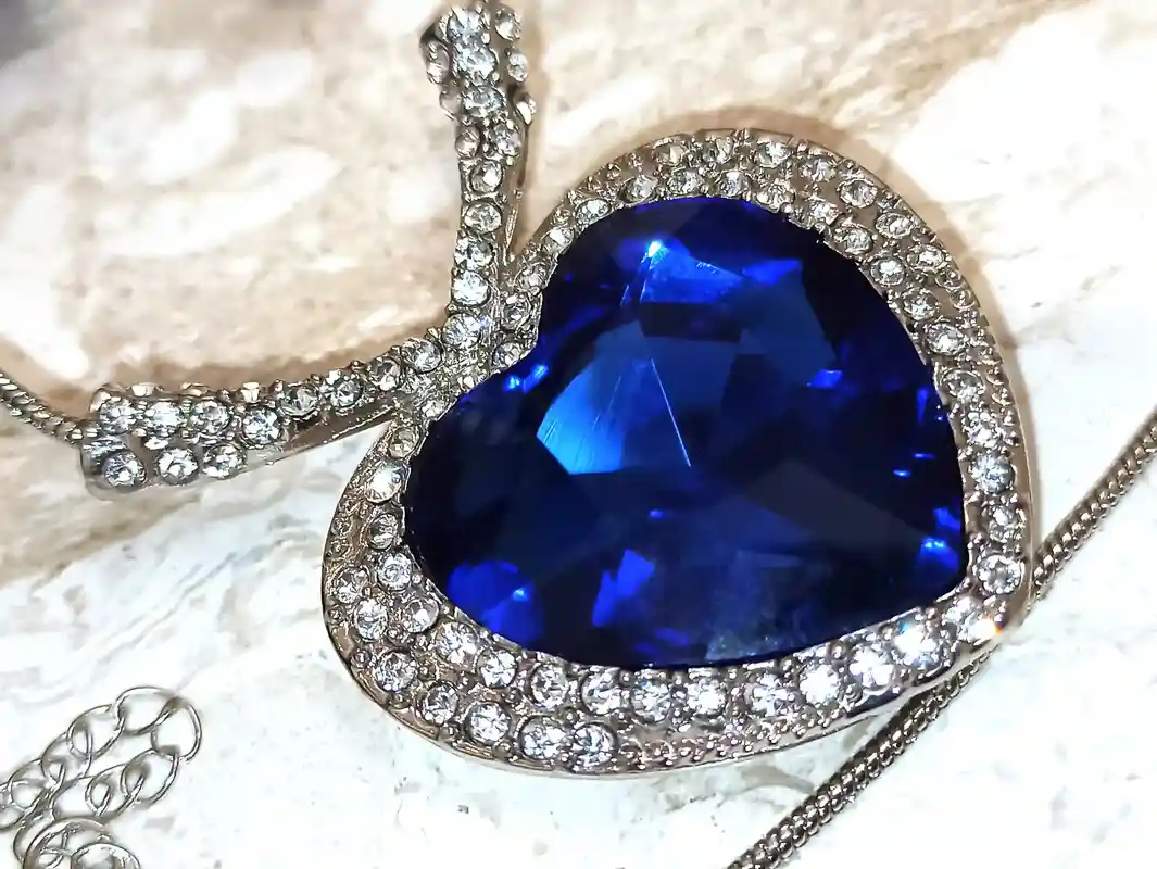SAPPHIRE Heart, Silver Heart Necklace SET, 3 Sapphire Silver Bracelets & Silver Earrings, HANDMADE, Heart gift Idea, Her, Gift for Christmas 