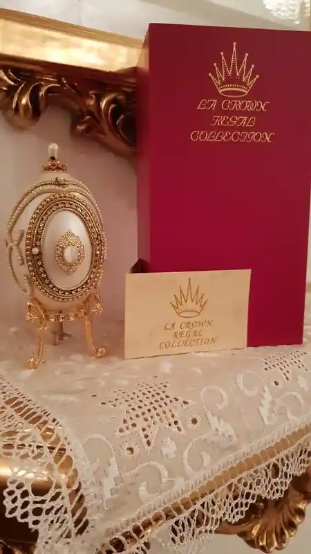 Emerald Faberge-Style Egg Ornament Faberge Home Decor Gift for women Faberge Egg Green Faberge Egg Jewelry box & Necklace Graduation Gift for her 