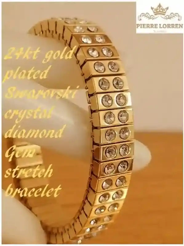24kt GOLD SWAROVSKI Pink Crystal Statement bracelet for Girls Teenager Bridesmaid Prom Pageant Hot pink Fushsia Girlfriend bangle bracelet 