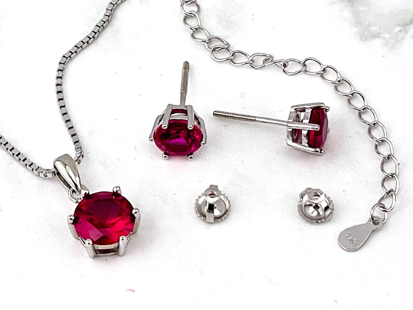 4ctw Certified Ruby Pendant Necklace & Earrings Set Ruby Fine Jewelry 18KT Gold Jewelry 40th Anniversary Gift for Her HANDMADE Pierre Lorren