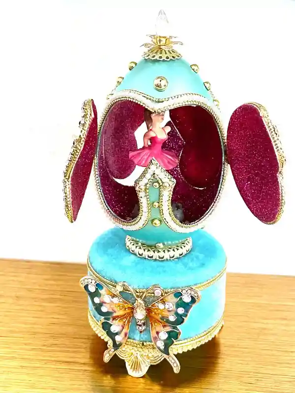 2002 Imperial Faberge-Style Egg ANTIQUE Faberge style Egg Butterfly & Faberge NECKLACE Faberge Musical Egg Faberge Ornament 21st Birthday present 