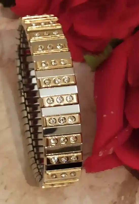 Formal Jewelry UNIQUE Gift 24k Gold Bracelet for women 1.75ct HANDMADE 87 Swarovski Crystal Diamond Gem 1