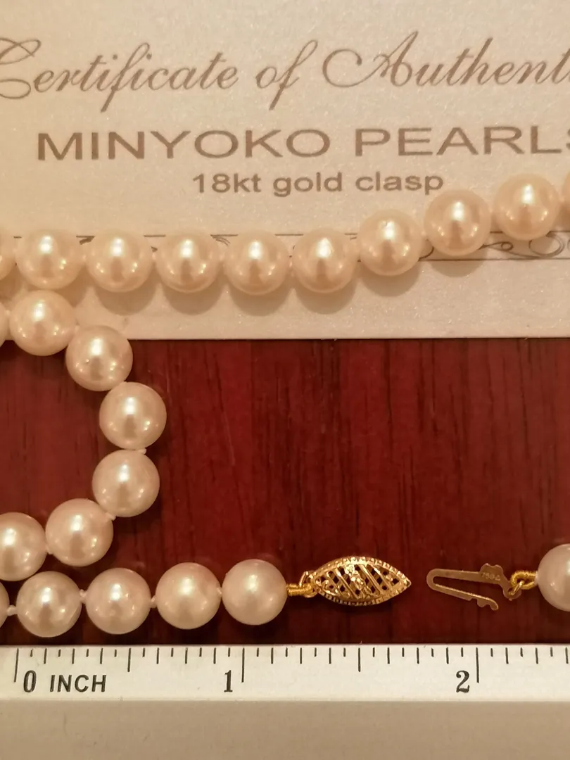 Akoya Pearl Necklace gift AAA grade 18k solid Gold Japanese White NATURAL CULTURED Pearl Necklace Wedding Bridal Jewelry South Sea Pearl