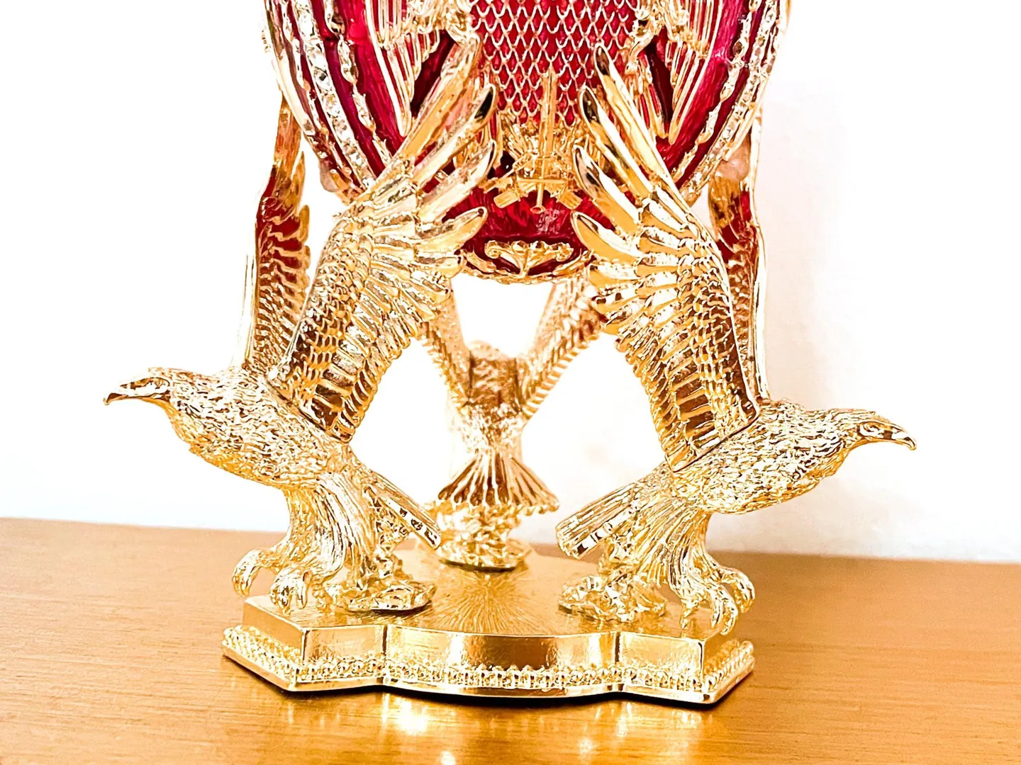 Limited Edition Musical Faberge Egg Velour Interior Swarovski Crystal Diamond Handset Faberge Style Egg POWER LONGEVITY Anniversary Birthday