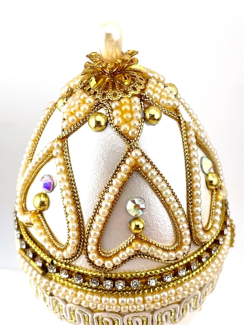 2004 Angel Fabergé Style Eggs Fabergé Egg & Fabergé Pendant Fabergé Egg Music New Mom Baptism Christening Communion Christianity GOLD decor