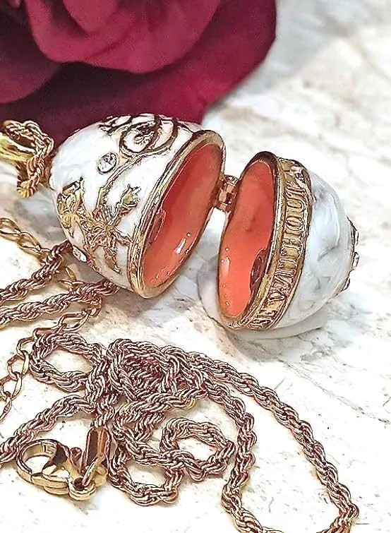 2004 Angel Fabergé Style Eggs Fabergé Egg & Fabergé Pendant Fabergé Egg Music New Mom Baptism Christening Communion Christianity GOLD decor