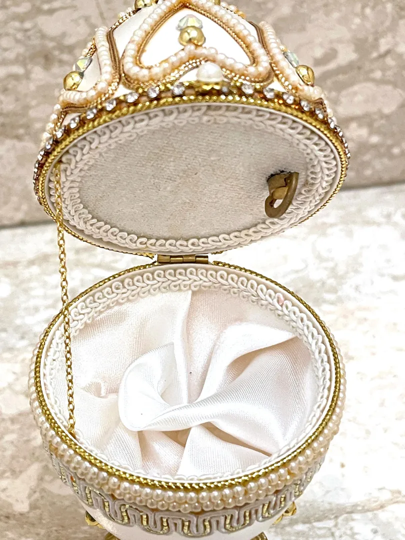 2004 Angel Fabergé Style Eggs Fabergé Egg & Fabergé Pendant Fabergé Egg Music New Mom Baptism Christening Communion Christianity GOLD decor