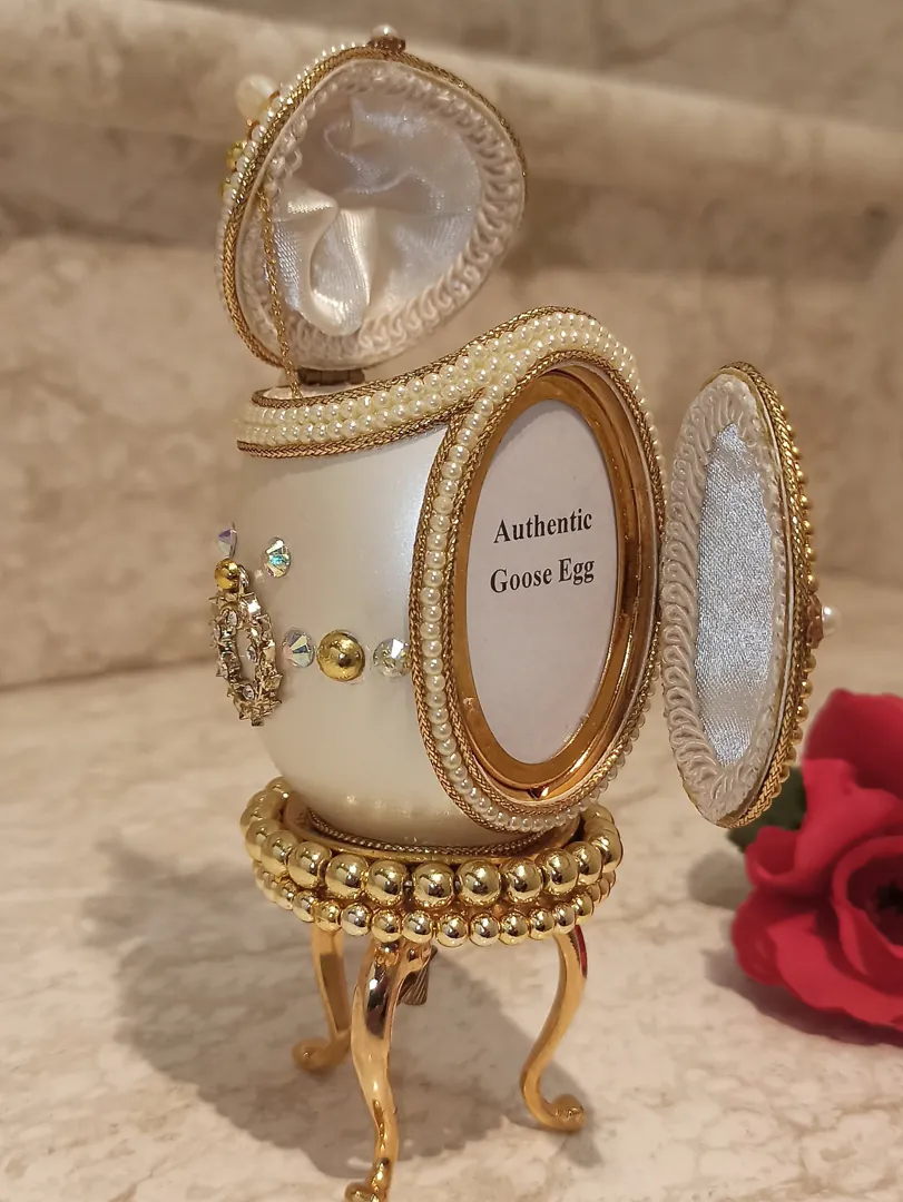Emerald Green Faberge Egg Trinket Box – 24K Gold, Swarovski Crystals