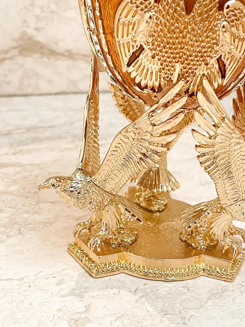 Pierre Lorren Fabergé Egg Faberge Egg Music Box Faberge Trinket Box Pure Gold Decor Austrian Crystal Diamonds Wisdom Gift for Graduation