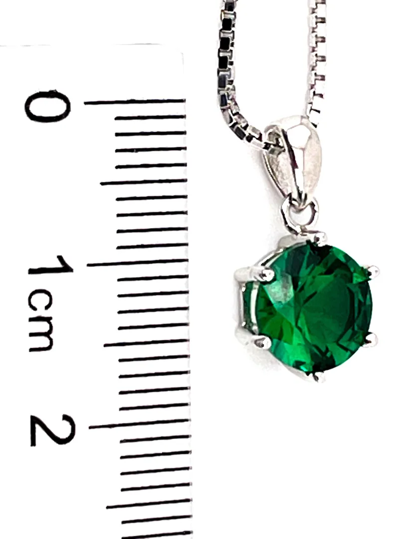 2 Carat Emerald Pendant Necklace - Emerald Necklace - Emerald Jewelry May Birthstone - Birthday Gift for Her - 55th Anniversary - Christmas Gems