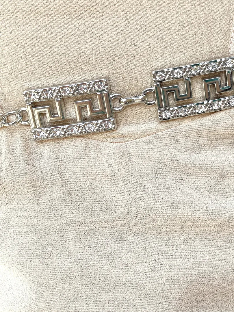 Ancient Greece Key Belt White Gold Silver Meander Greek Key Jewelry Geometric Meandros Handmade Jewelry PROSPERITY SUCCESS INFINITY gifts.