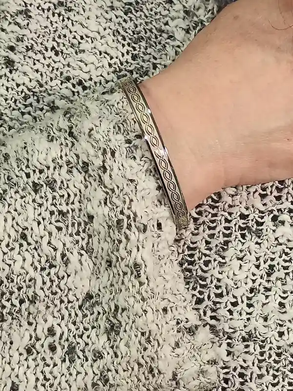 Ancient GREEK Jewelry SILVER ETERNITY Bangle Bracelet Spiral Meander 24KGOLD/Greek Jewelry Bracelet Graduation Birthday Daughter Sister Gift 