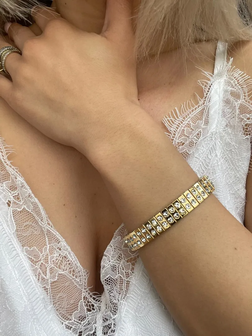Designer Faberge Egg Necklace Bracelet Set: Faberge Egg Pendant in White and 24k Gold Bracelet for Women. Jewelry set for Weddings, Bridal Gifts, and Birthdays.