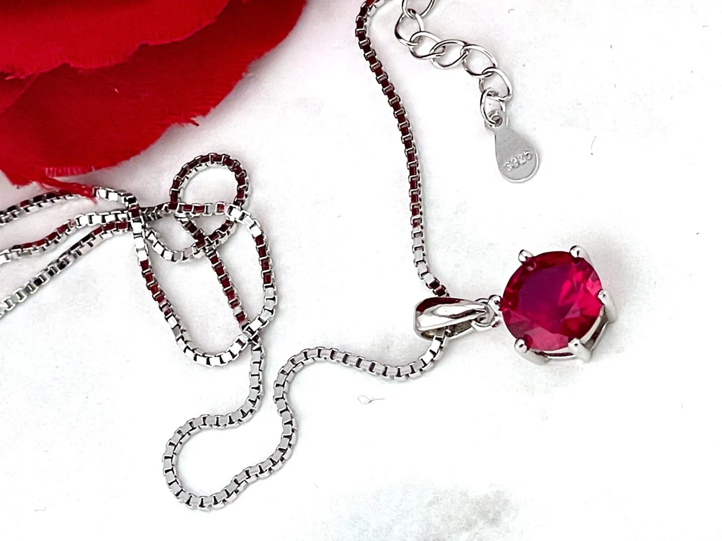 2 carat Ruby Pendant Necklace - Ruby Necklace - Ruby Jewelry July Birthstone Red Ruby Jewelry - Birthday gift for her Anniversary Christmas