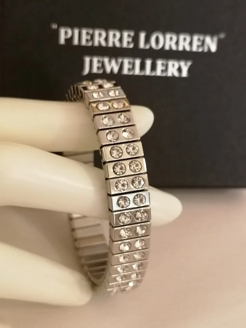 Swarovski Bracelet for women, silver jewelry, handmade flexible bracelet, gift for her, crystal jewelry, Christmas gifts, CZ Pierre Lorren, Cyprus.
